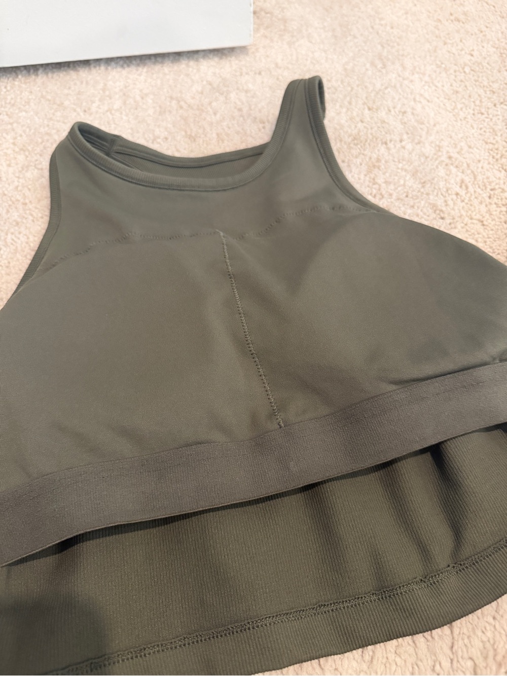 H&M Olive Green Ribbed Crop Tank - Picture 4 of 5